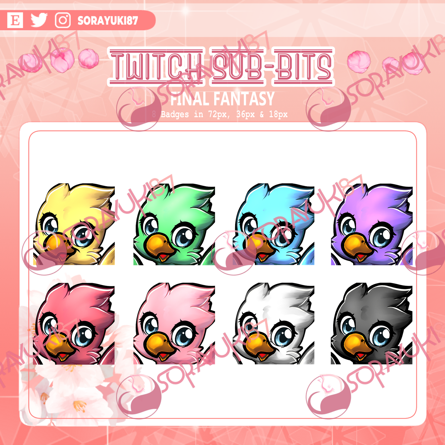 TWITCH BADGES CHOCOBO Final Fantasy
